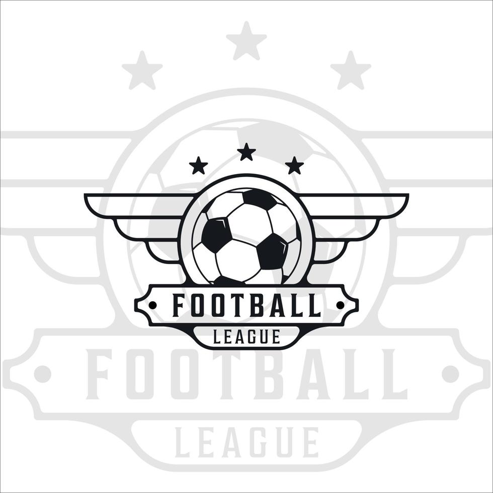 football or soccer logo vintage vector illustration template icon graphic design. sport retro emblem with badge and typography