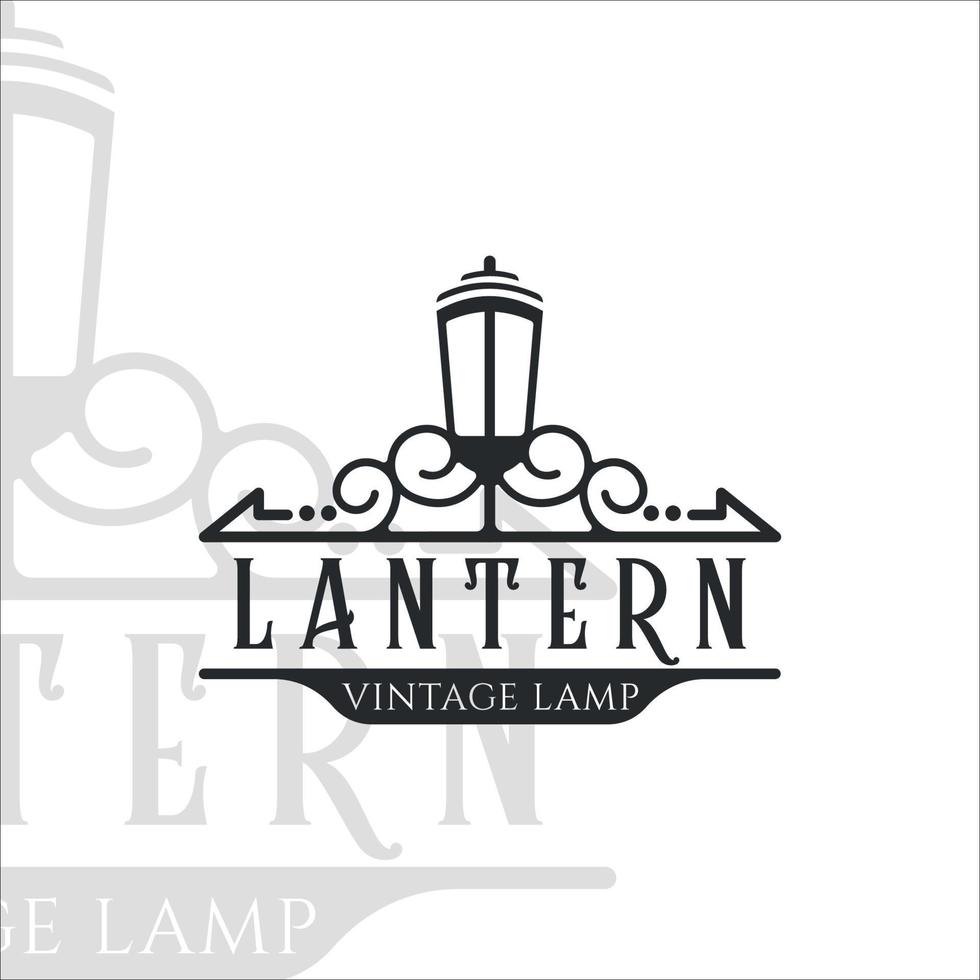 lantern logo vintage vector illustration template icon graphic design, retro lamp restaurant symbol
