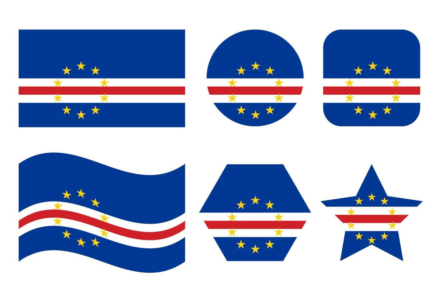 Cabo Verde flag simple illustration for independence day or election vector