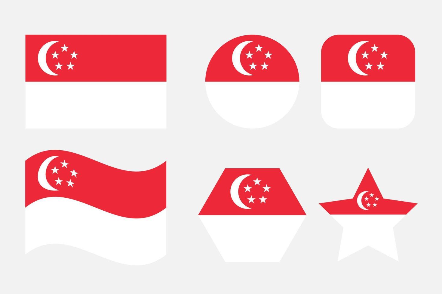 ilustración simple de la bandera de singapur para el día de la independencia o las elecciones vector