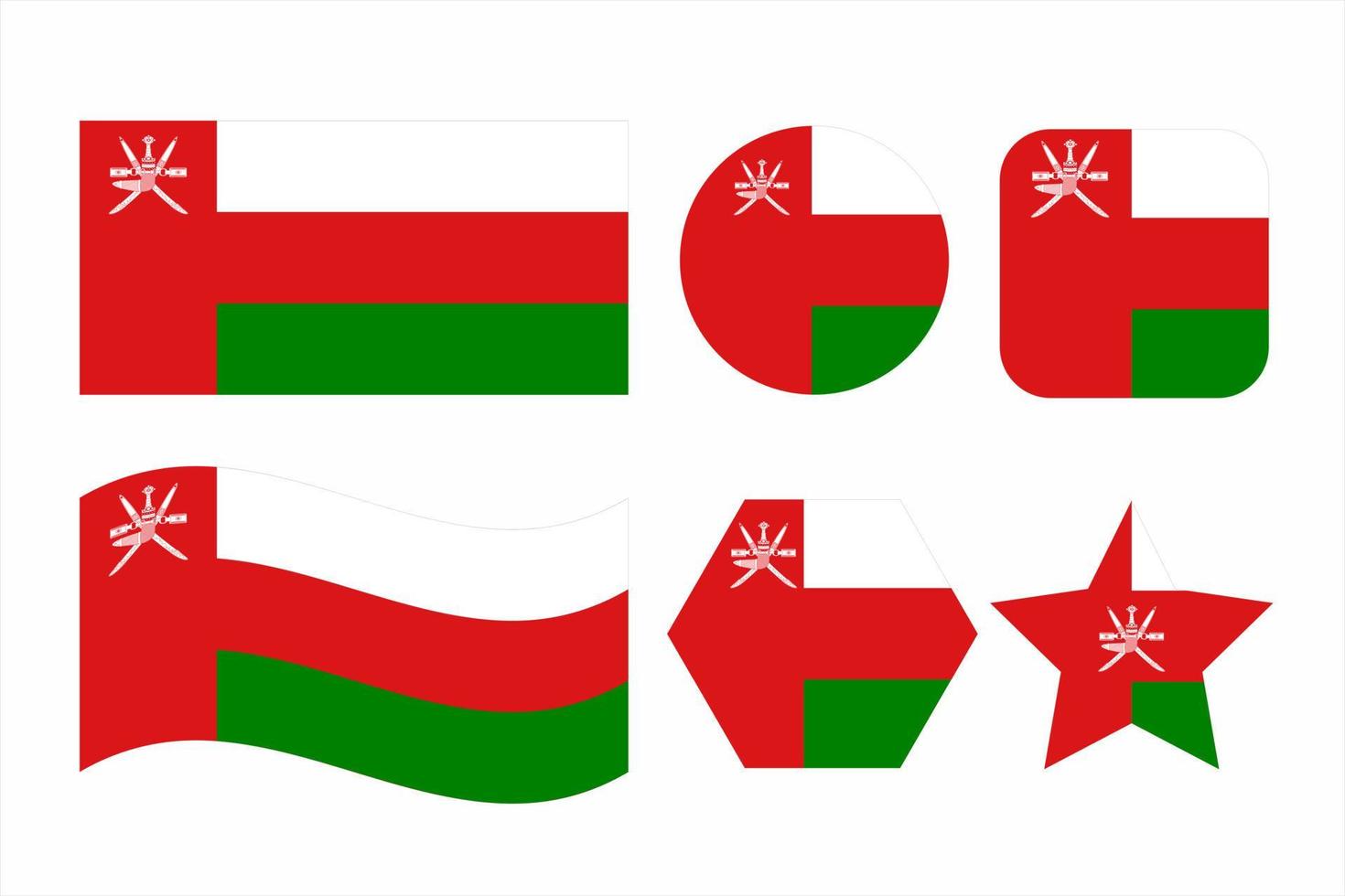 Oman flag simple illustration for independence day or election vector