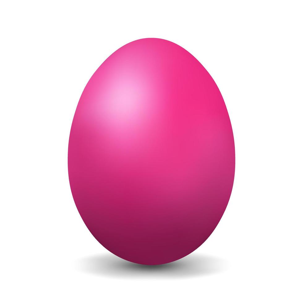 huevo de gallina rosa para pascua huevo realista y volumétrico vector