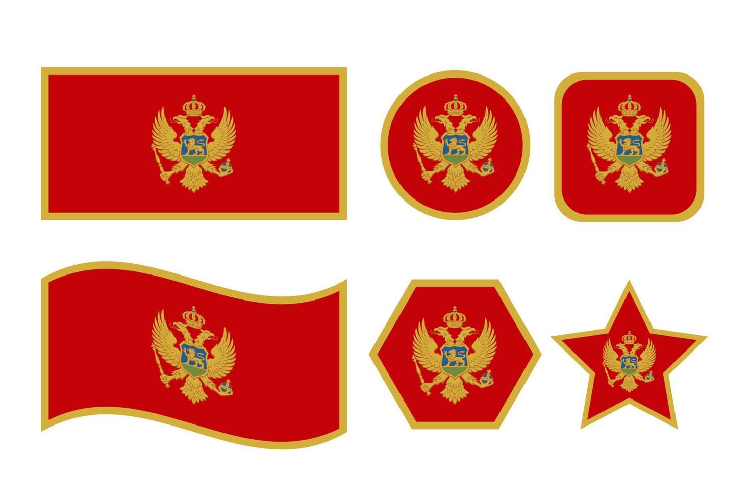 Montenegro flag simple illustration for independence day or election vector