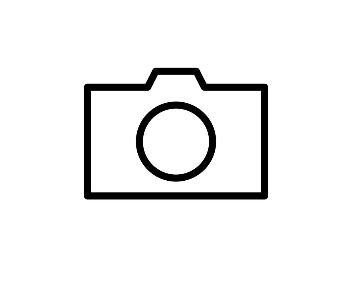 Photo camera icon vector illustration. Linear symbol with thin outline. The thickness is edited. Minimalist style. Exclusive quality of execution in material design.