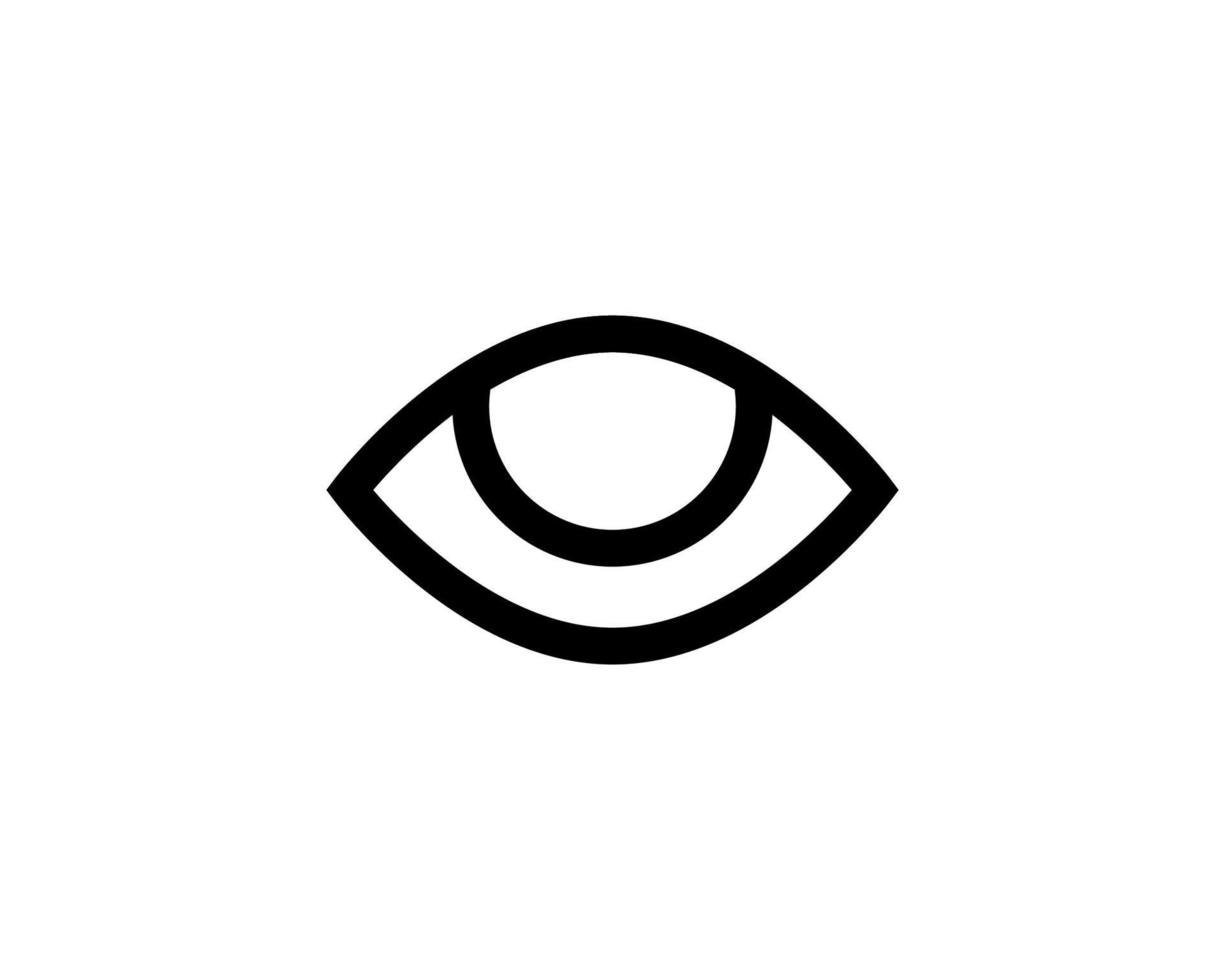 icono de ojo de línea delgada para web y móvil, diseño plano minimalista moderno. vector icono gris oscuro sobre fondo gris claro