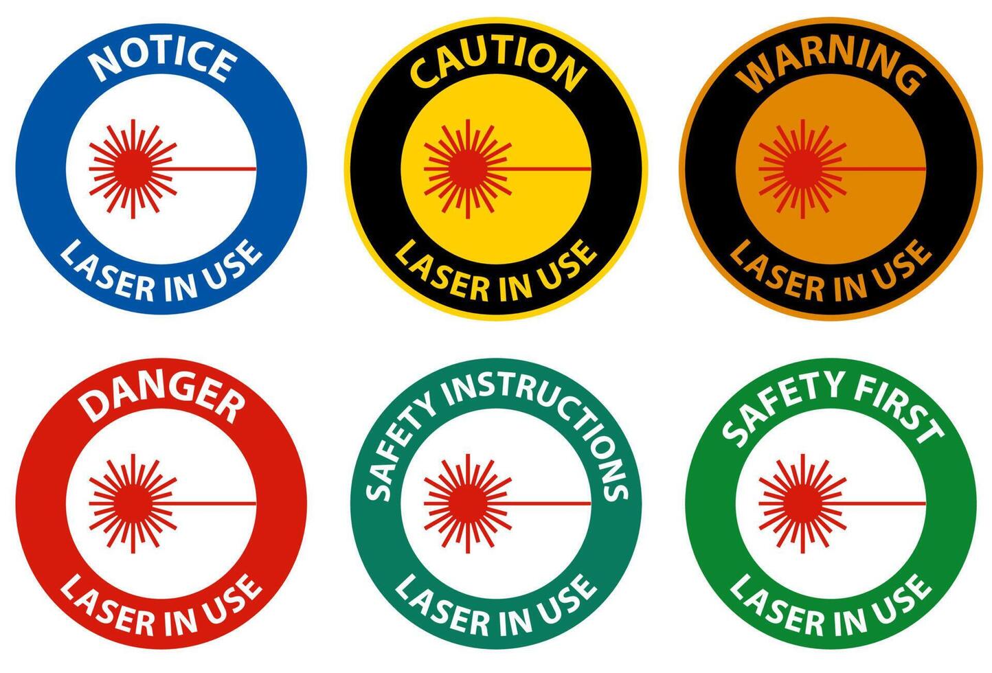Danger Laser In Use Symbol Sign On White Background vector