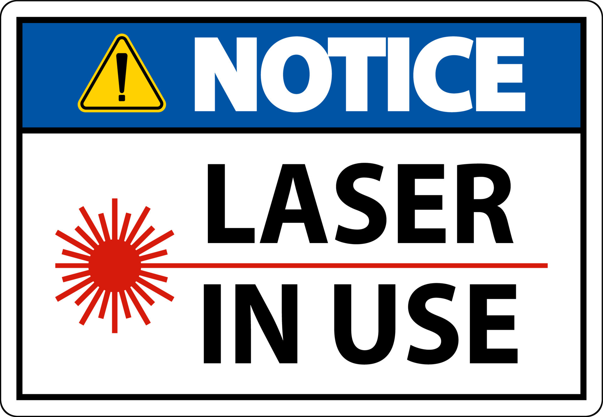 Notice Laser In Use Symbol Sign On White Background 5545410 Vector Art