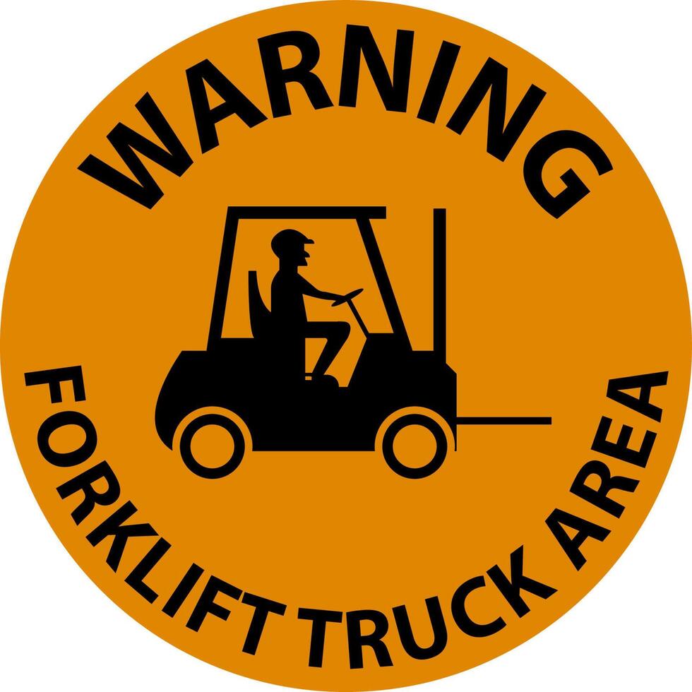 Forklift Truck Area Hazard Warning Sign vector