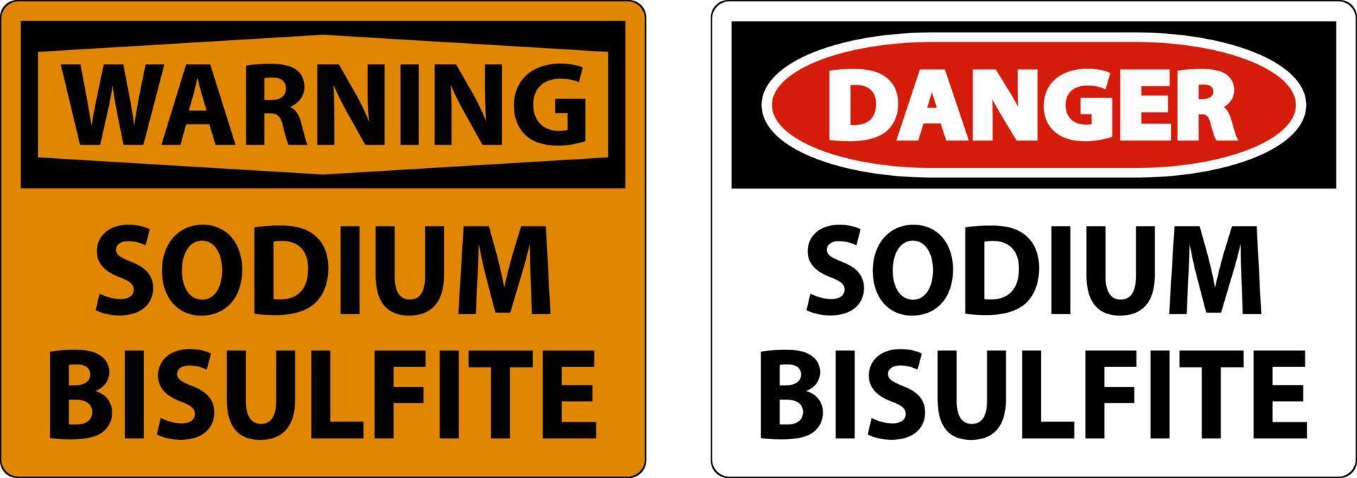 Chemical Danger Sign Sodium Bisulfite Label vector