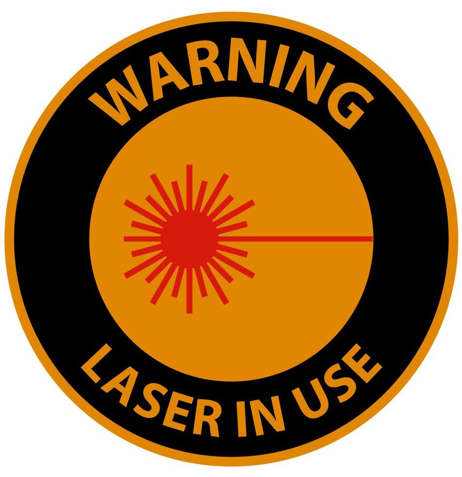 Warning Laser In Use Symbol Sign On White Background vector