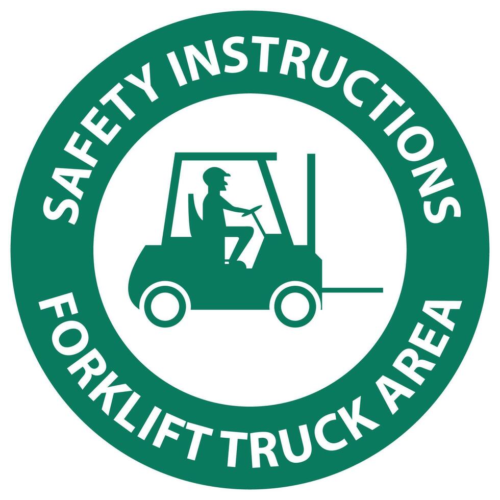 Safety instructions Forklift Truck area Hazard and Warning Label vector