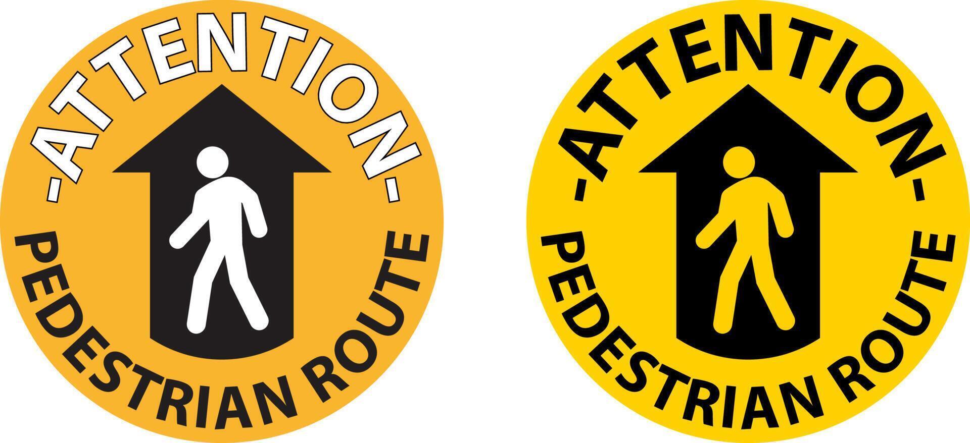 Pedestrian Route Hazard Warning Sign vector