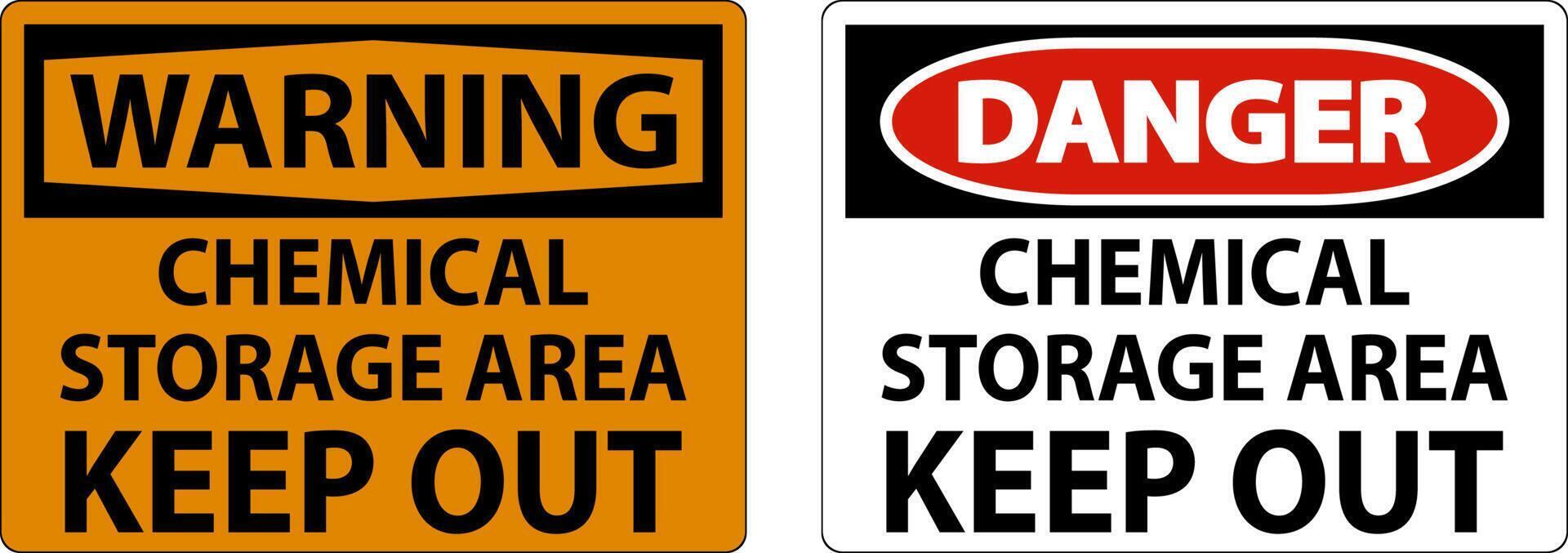 Label Chemical Storage Area Keep Out Sign vector