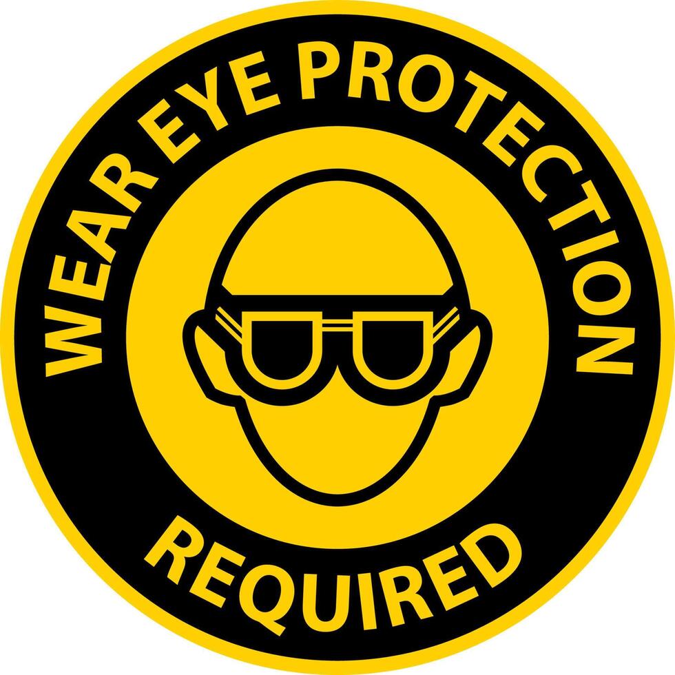 Caution Wear Eye Protection On White Background vector