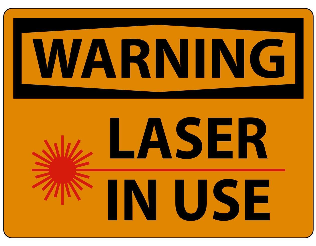Warning Laser In Use Symbol Sign On White Background vector