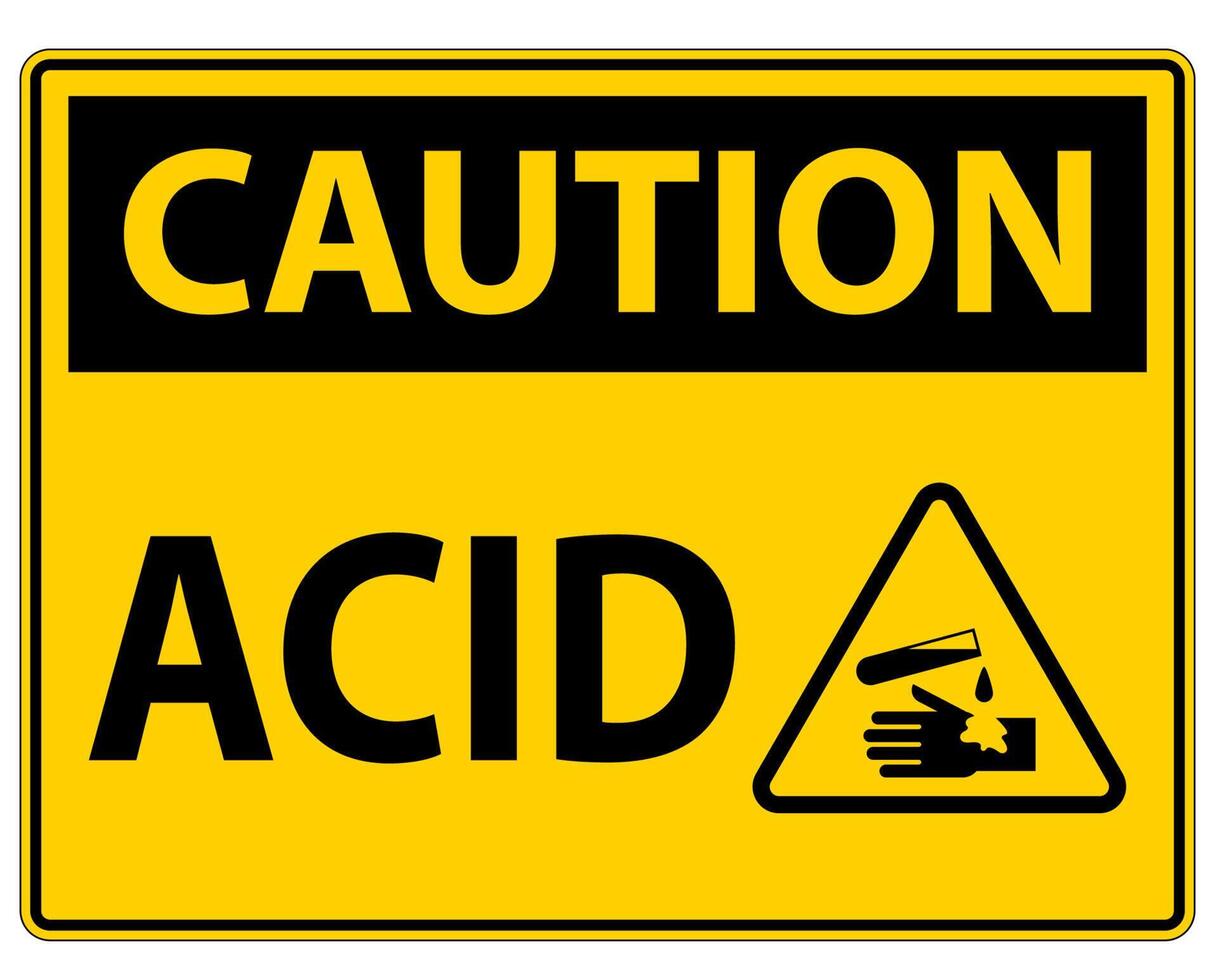 Label Acid Caution Sign On White Background vector