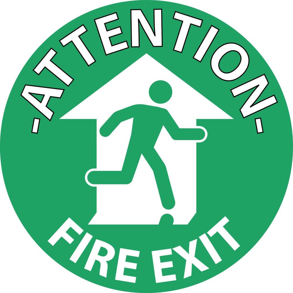 Fire Exit Sign On White Background vector