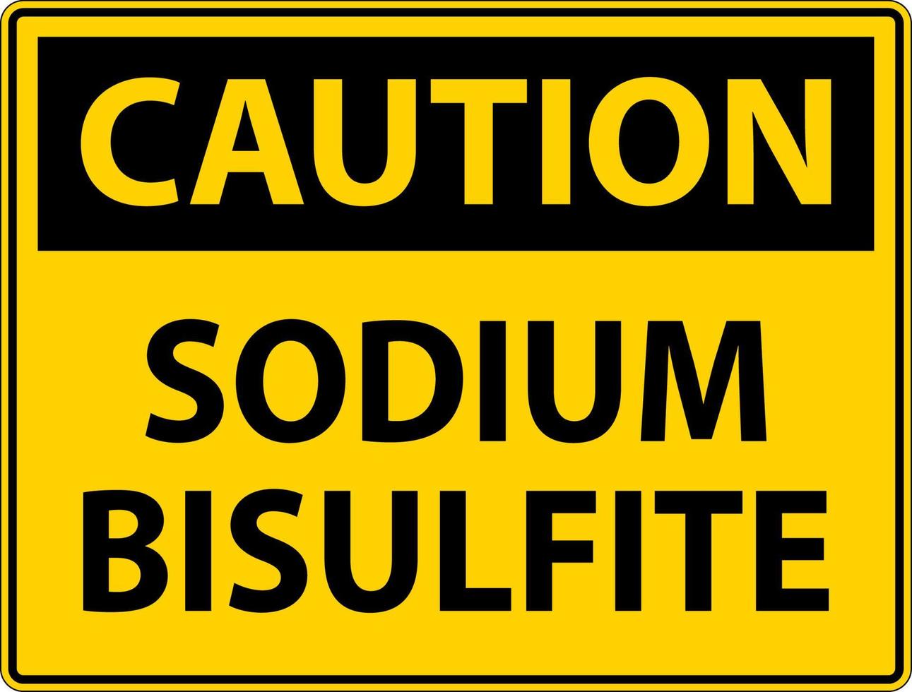 señal de precaución química etiqueta de bisulfito de sodio vector