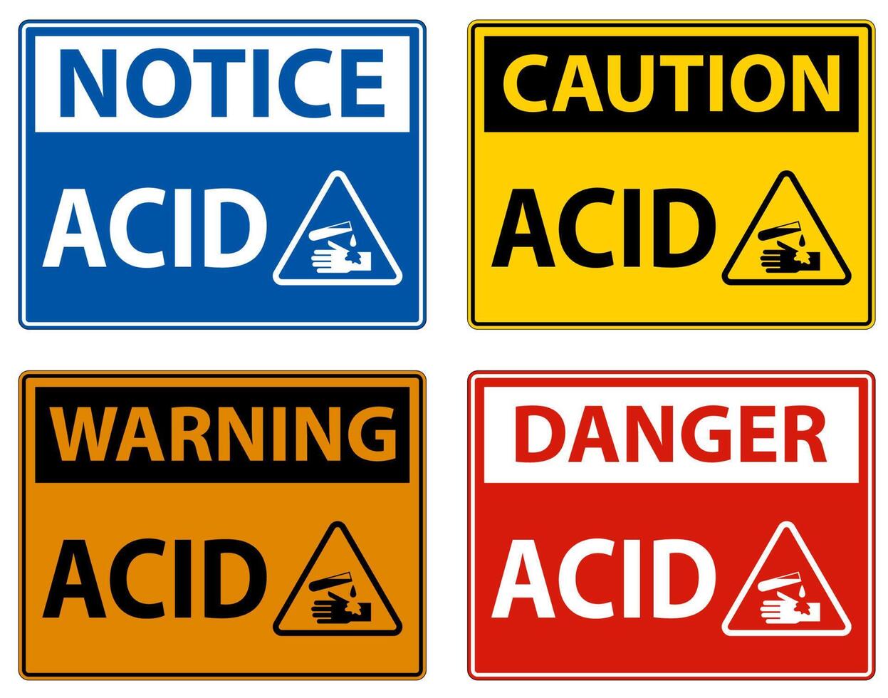 Label Acid Warning Sign On White Background vector
