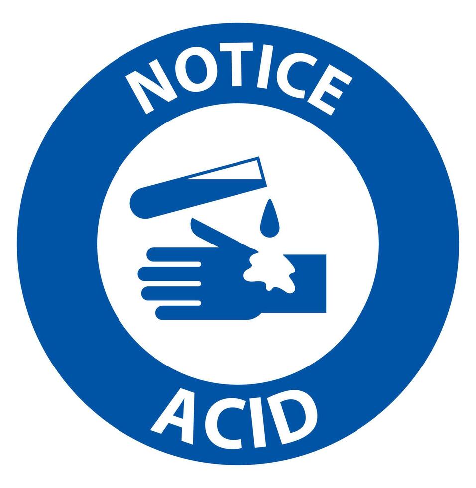 Label Acid Notice Sign On White Background vector