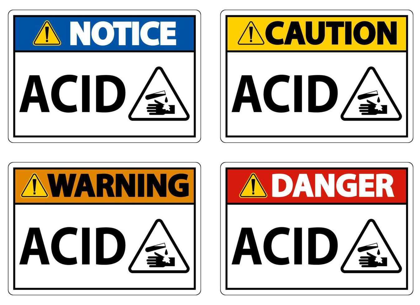 Label Acid Warning Sign On White Background vector