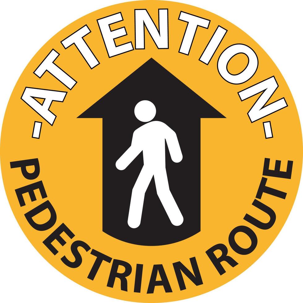 Pedestrian Route Hazard Warning Sign vector