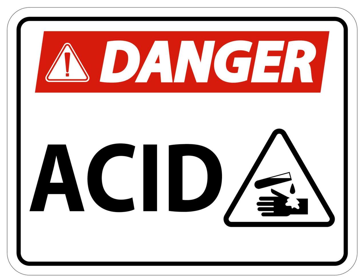 Label Acid Danger Sign On White Background vector