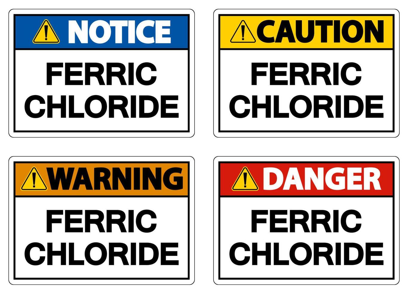 Chemical Danger Sign Ferric Chloride On White Background vector