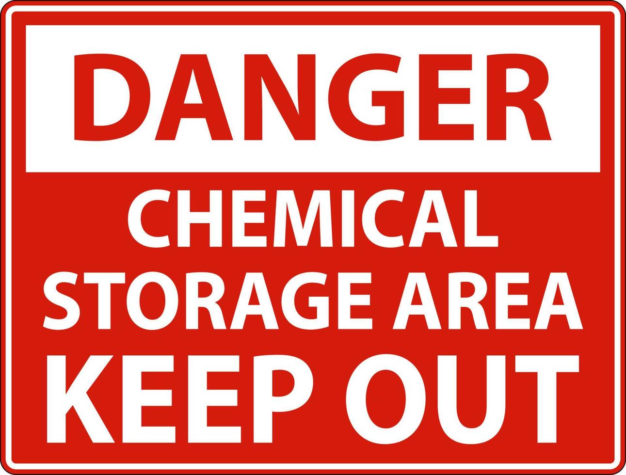 etiqueta de peligro área de almacenamiento de productos químicos mantener fuera señal vector
