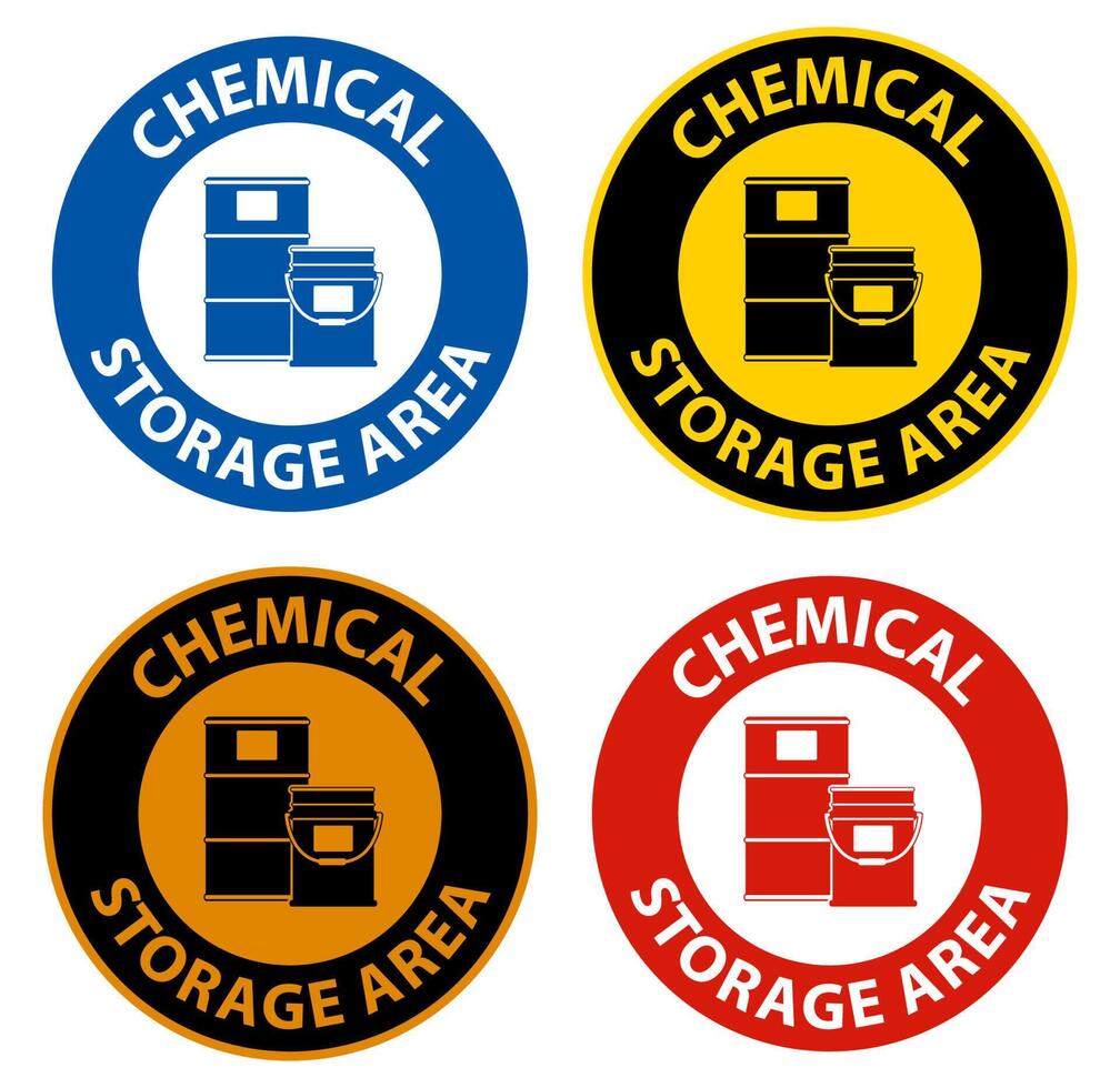 Caution Chemical Storage Symbol Sign On White Background vector