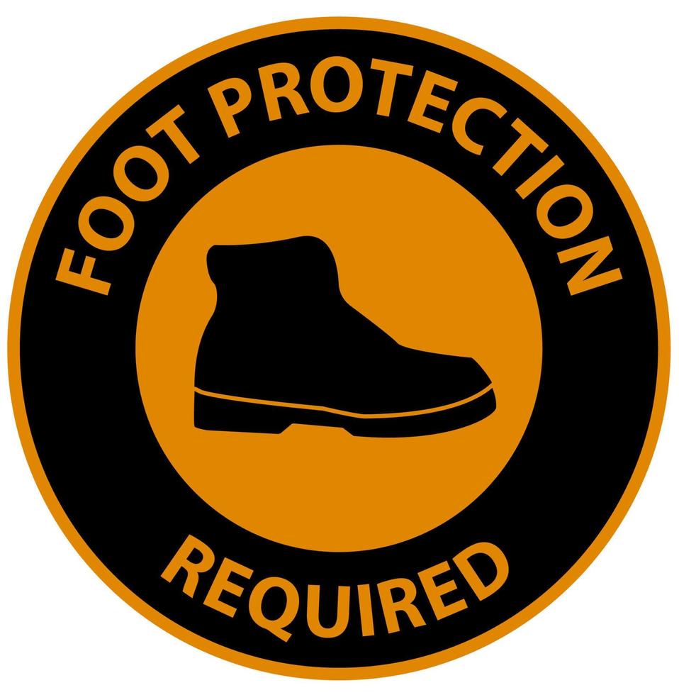Warning Foot Protection Required Wall Sign on white background vector