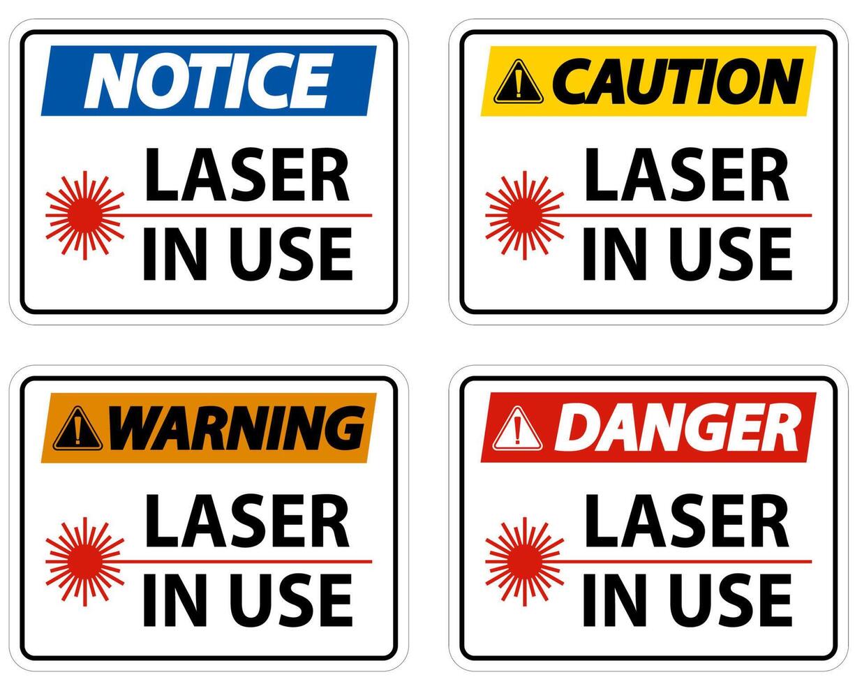 Danger Laser In Use Symbol Sign On White Background vector