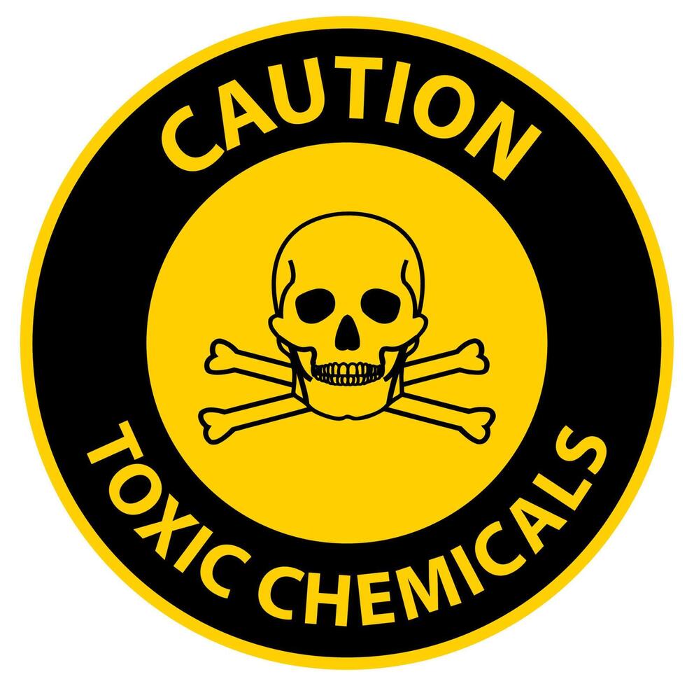 Caution Toxic Chemicals Symbol Sign On White Background vector