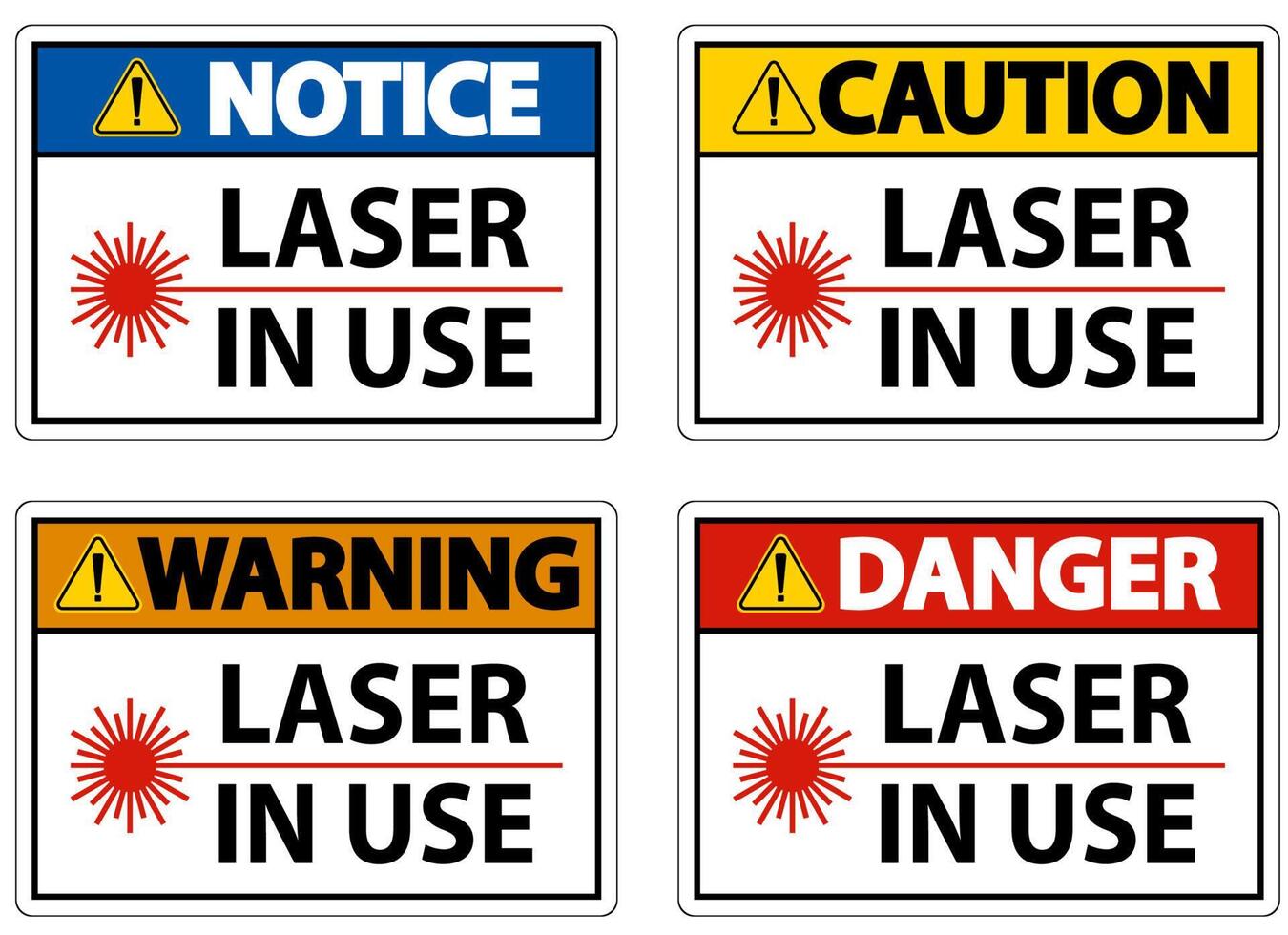 Danger Laser In Use Symbol Sign On White Background vector