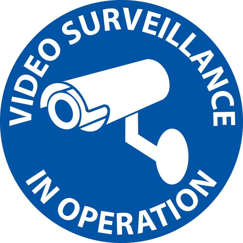 Notice Video Surveillance In Operation Sign White Background vector