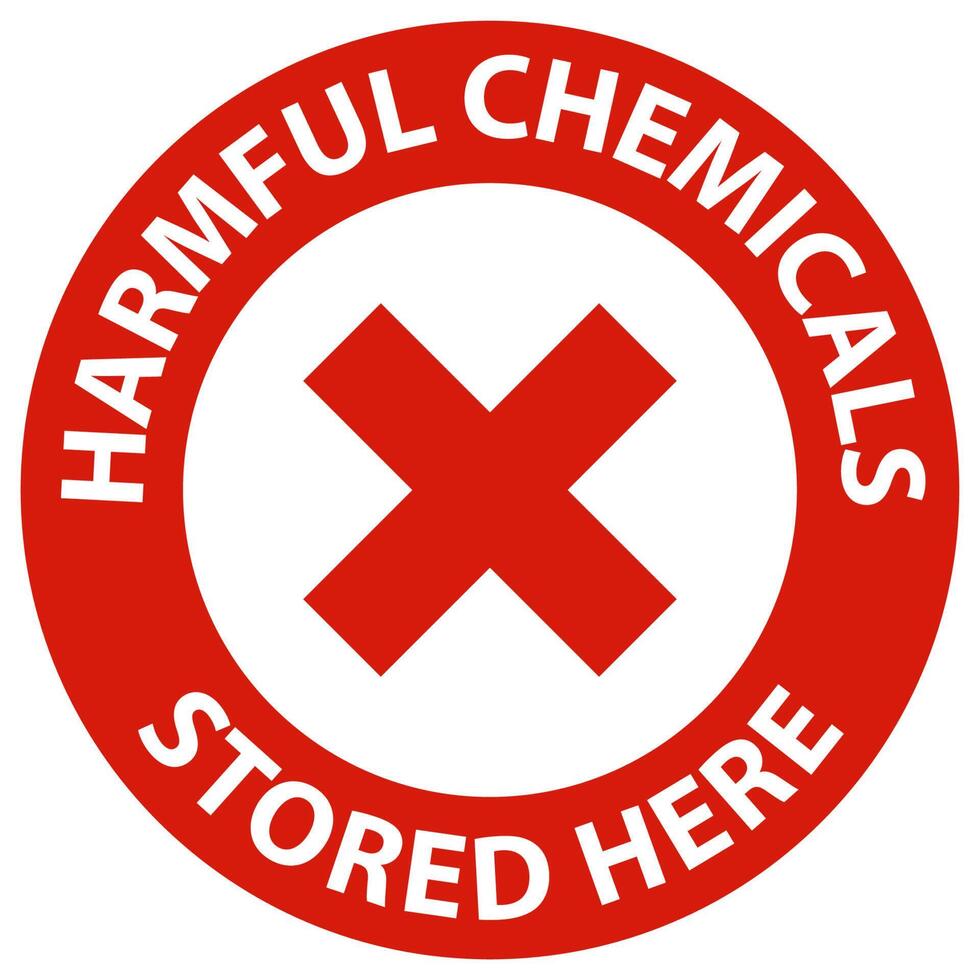 Danger Harmful Chemicals Stored Here Sign On White Background vector