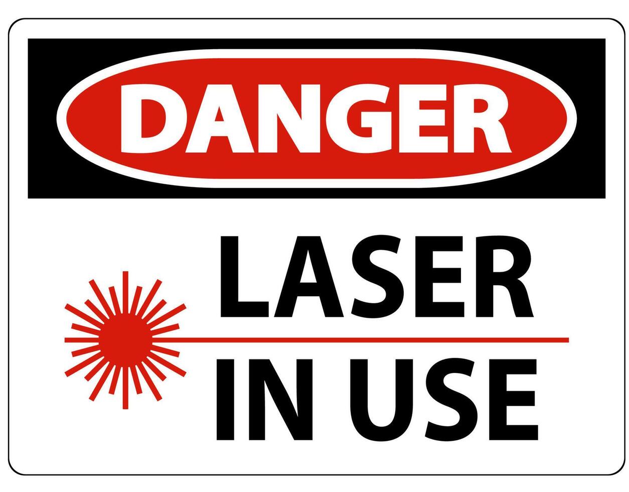 Danger Laser In Use Symbol Sign On White Background vector