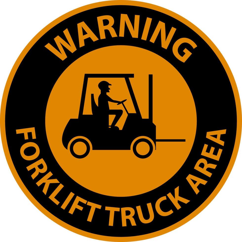 Warning Forklift Truck area Hazard and Warning Label vector