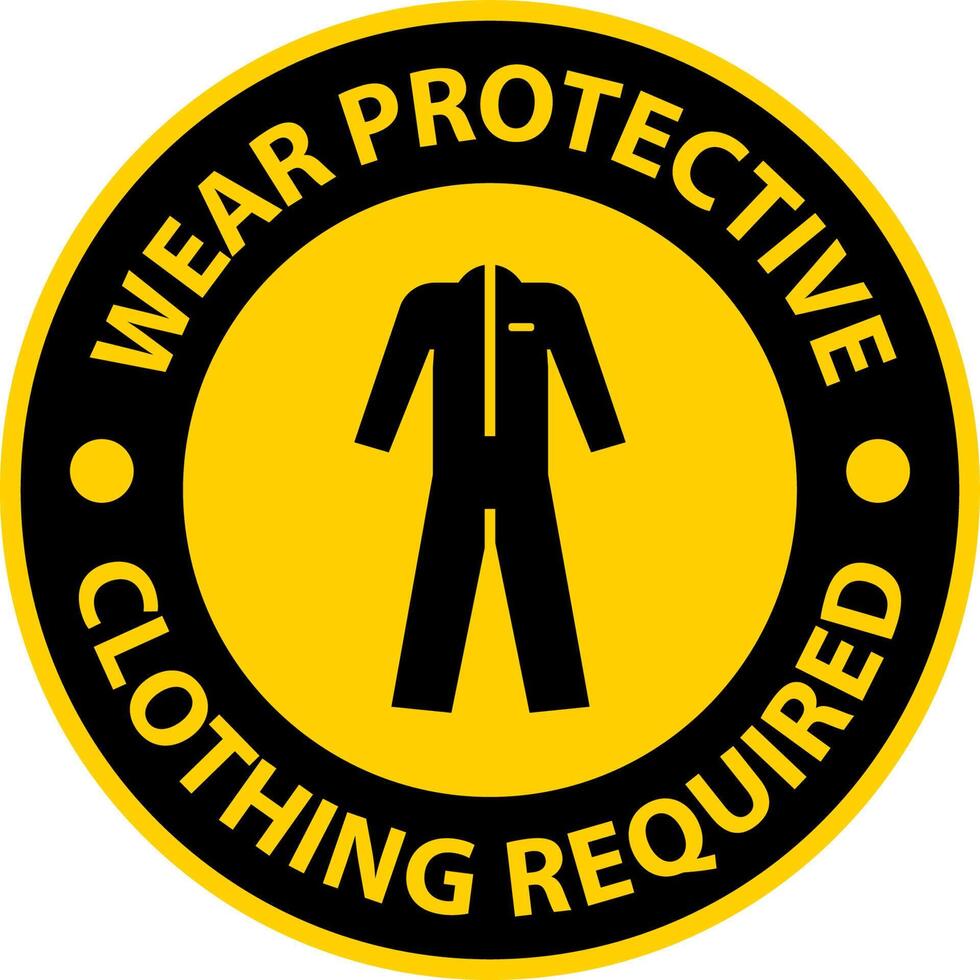 Caution Wear protective clothing sign on white background vector