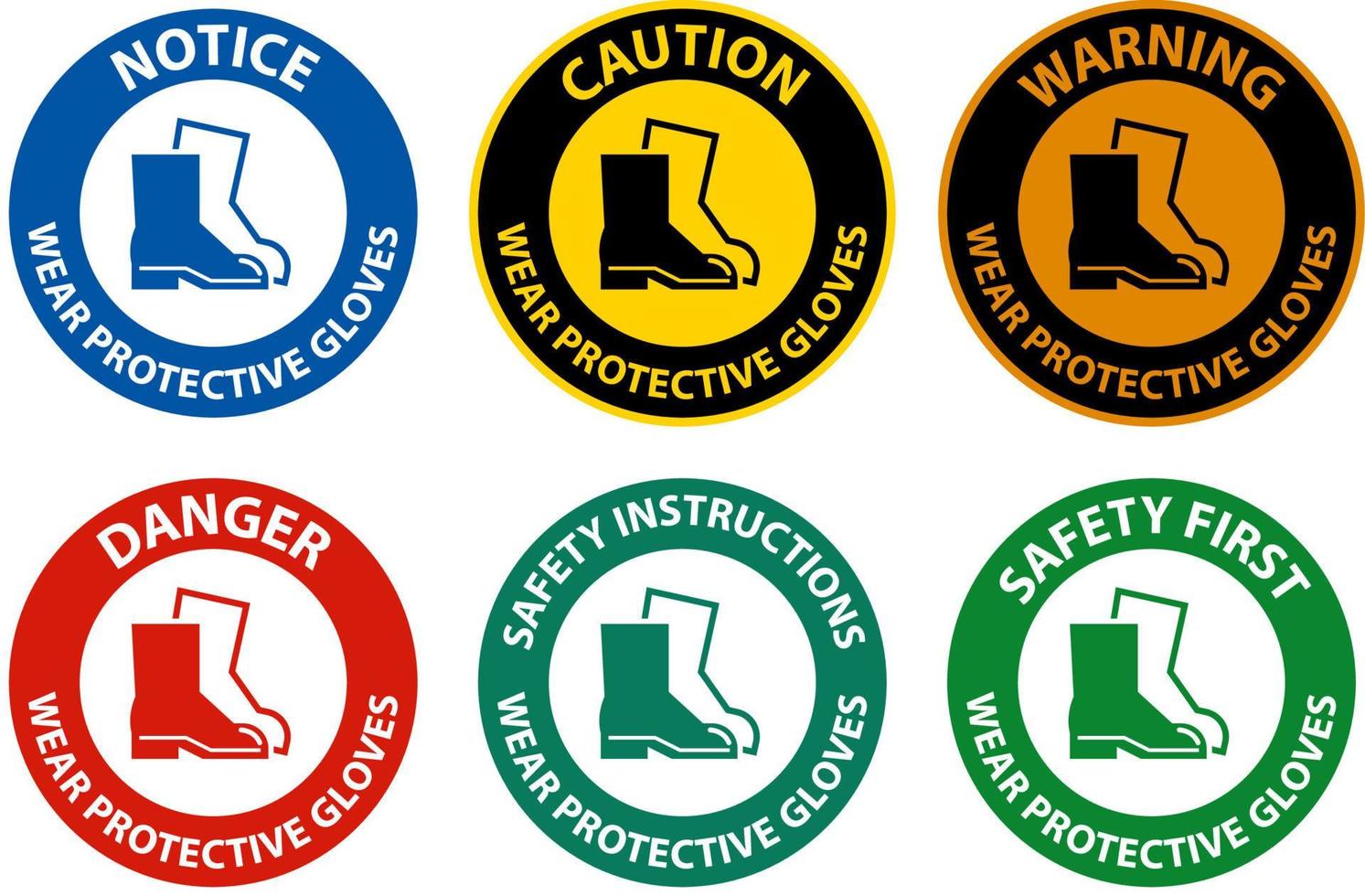 Caution Wear Protective Footwear Sign On White Background vector