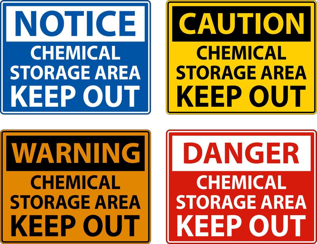 Label Chemical Storage Area Keep Out Sign vector