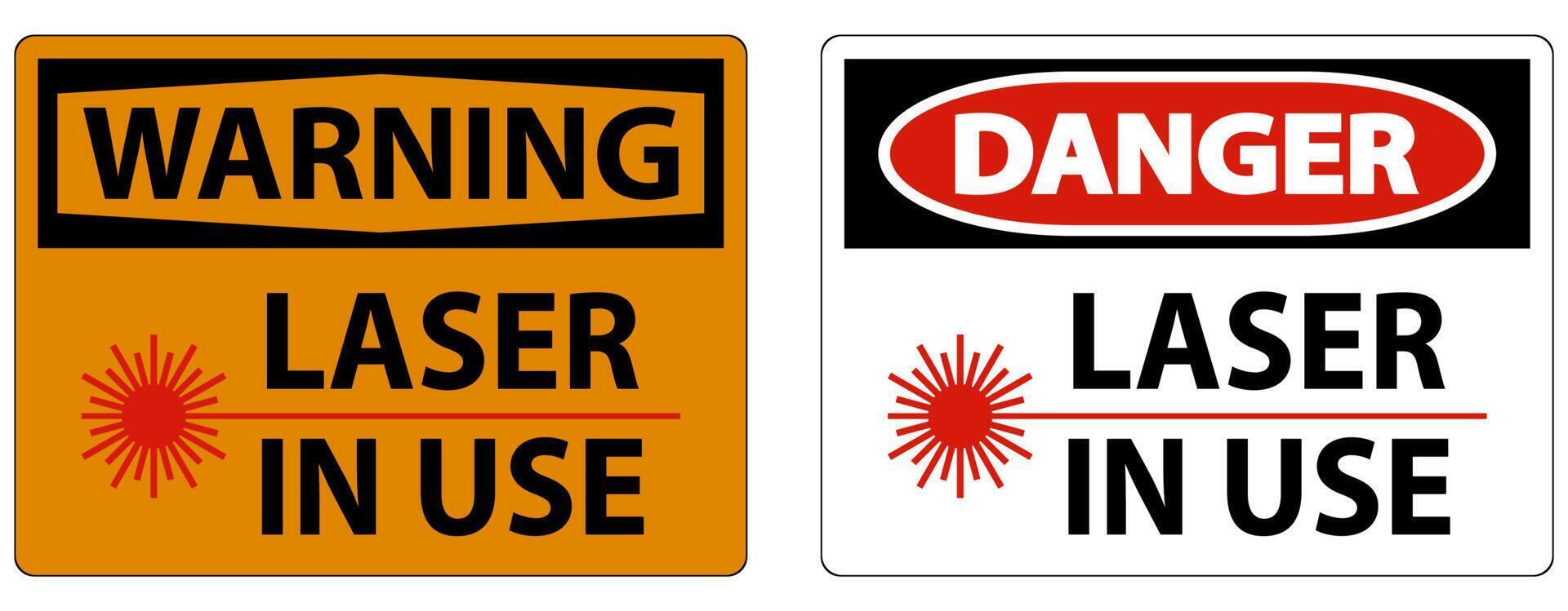 Danger Laser In Use Symbol Sign On White Background vector