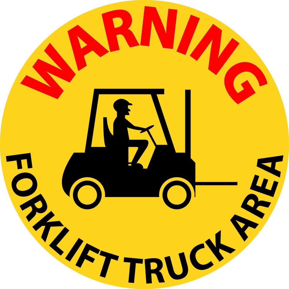 Warning Forklift Truck area Hazard and Warning Label vector