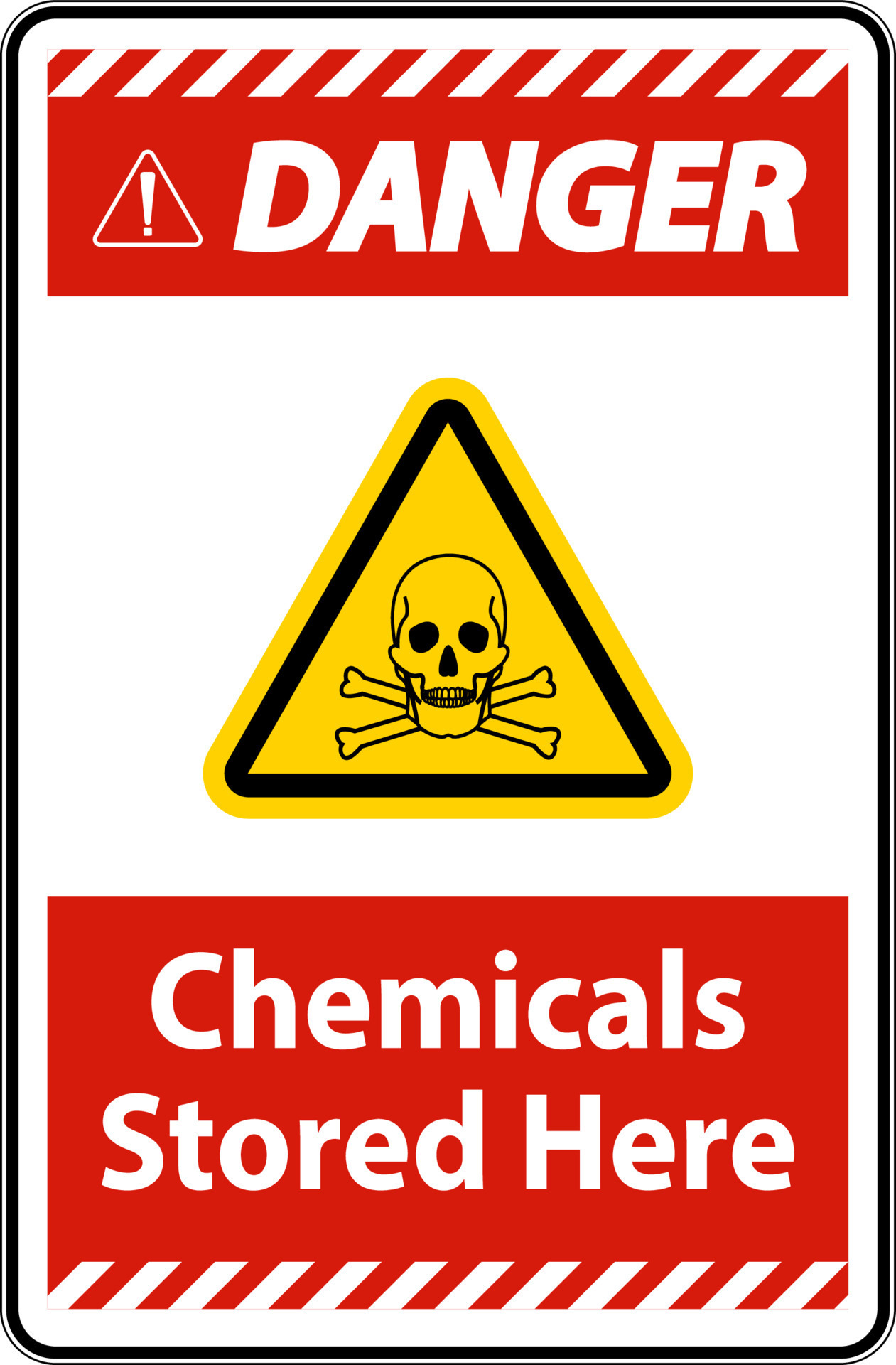 Danger Chemicals Stored Here Sign On White Background 5545753 Vector