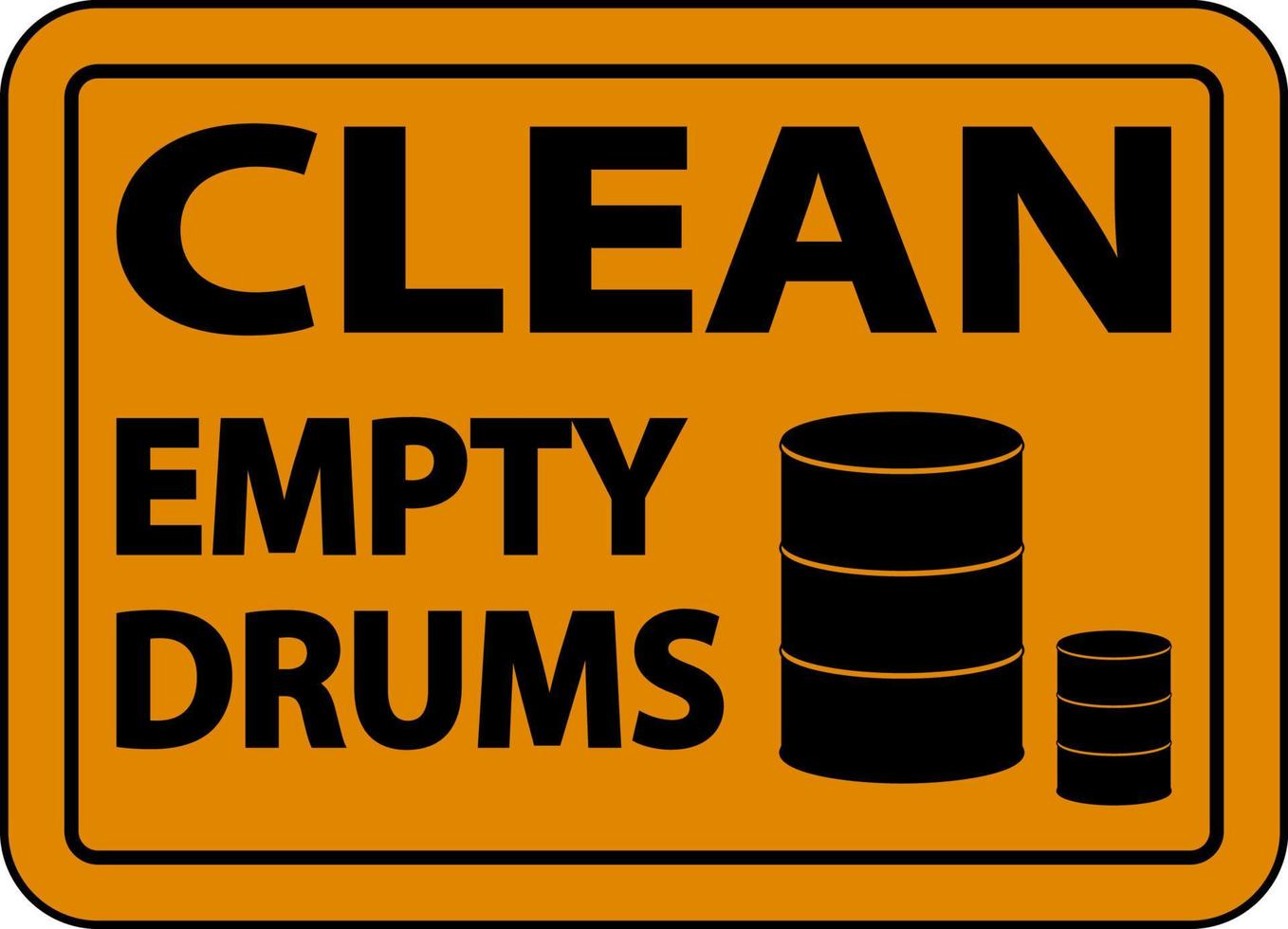 Clean Empty Drums Sign On White Background vector