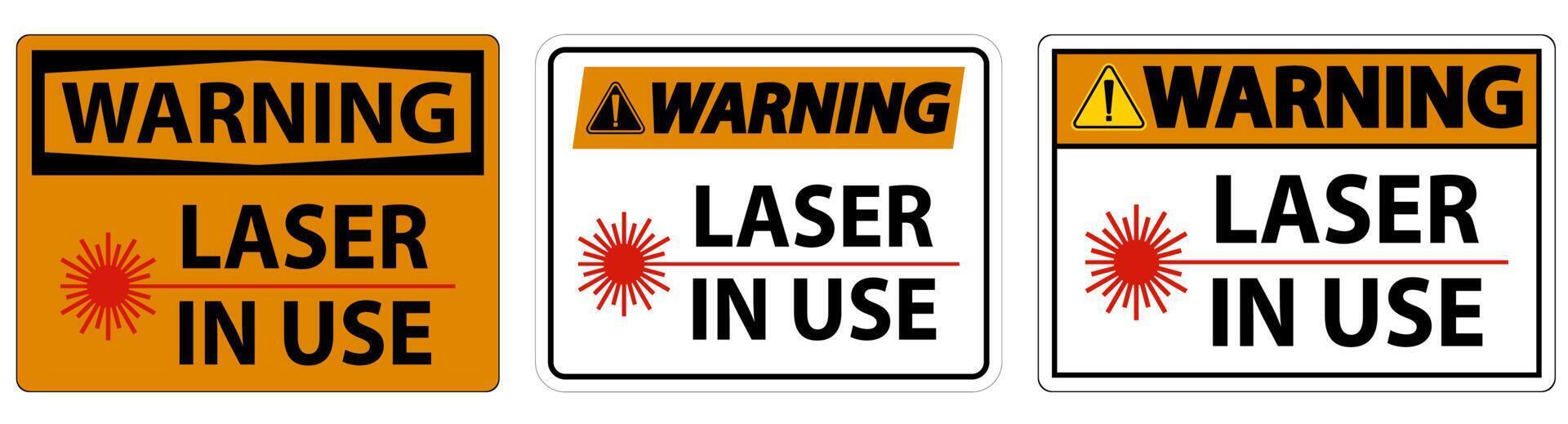 Warning Laser In Use Symbol Sign On White Background vector