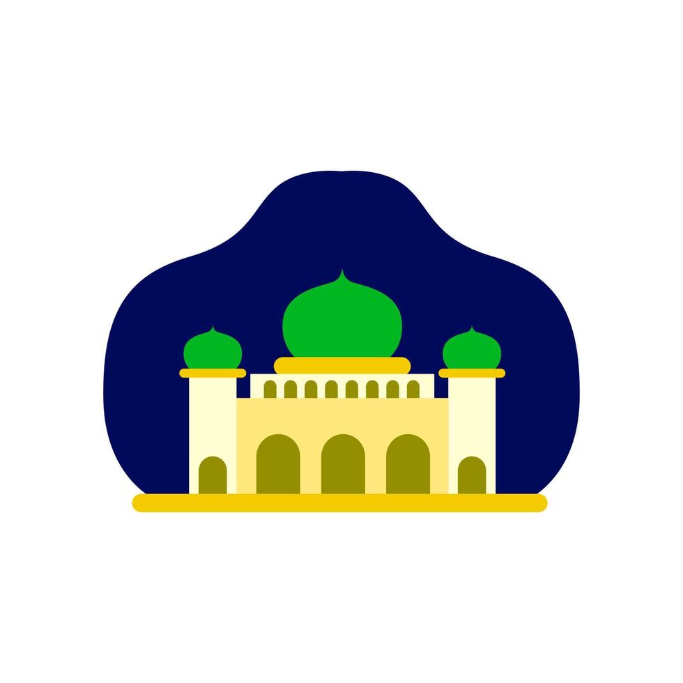 mosque illustration in flat and colorful style. design for ramadan and islamic holidays. vector