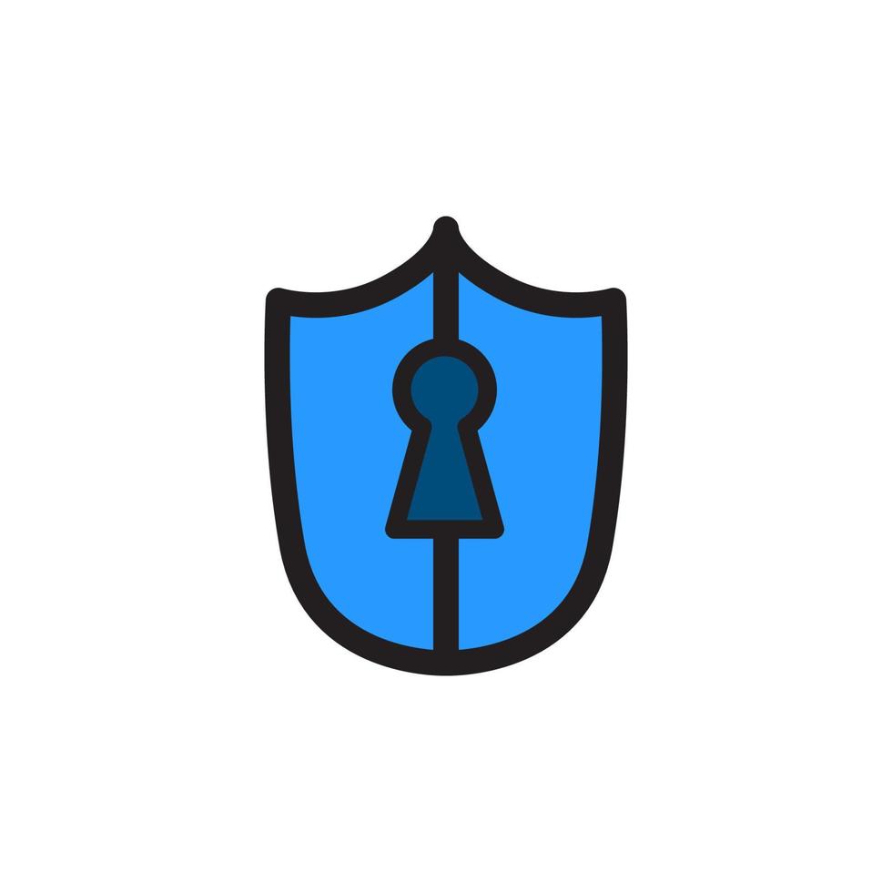 shield icon design with outline style. vector