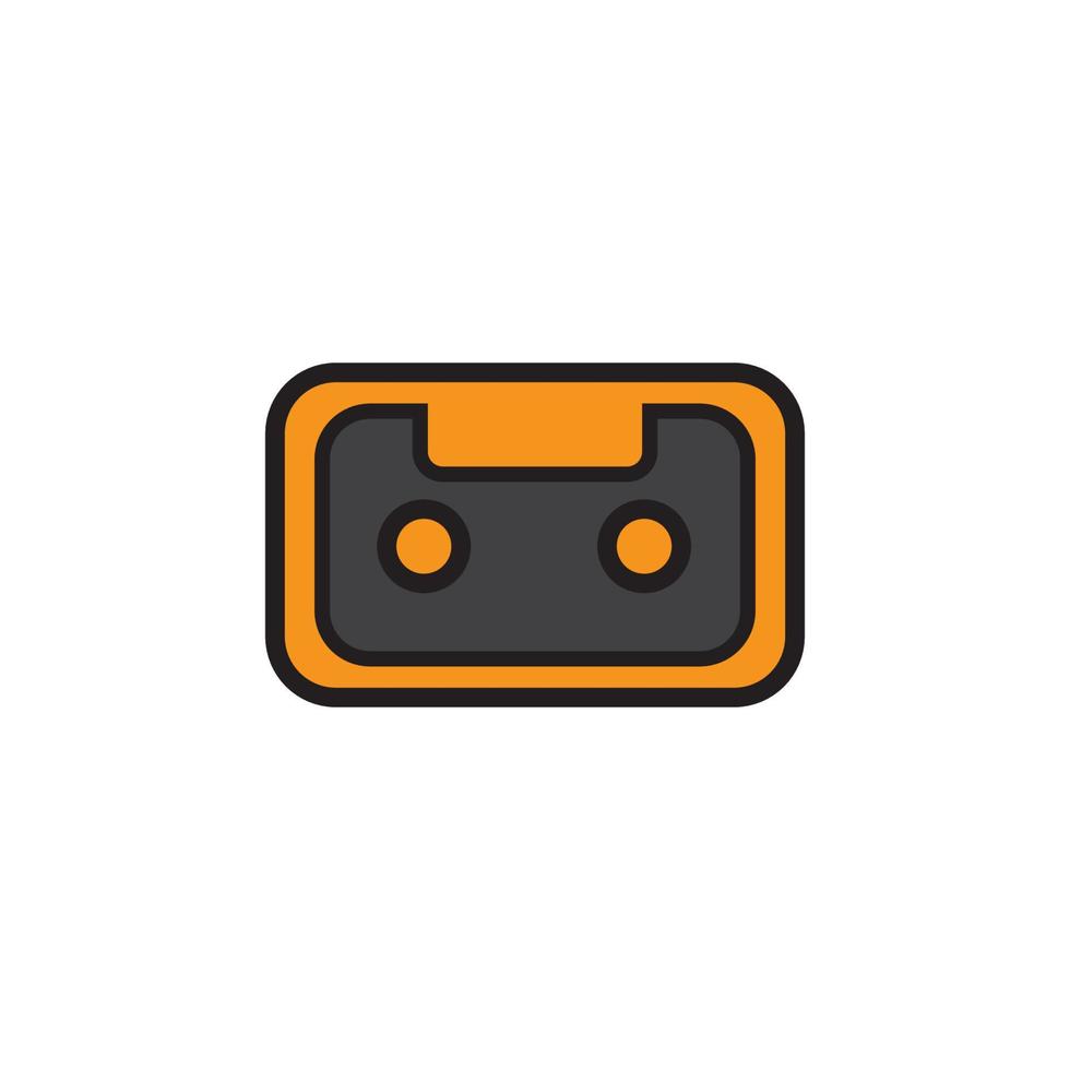 cassette icon design with outline style. vector