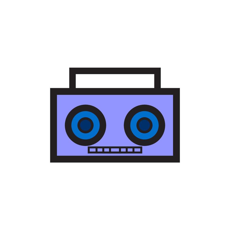 diseño de icono de radio con estilo de esquema. vector